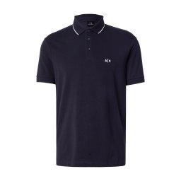 ARMANI EXCHANGE Tricou bleumarin / alb