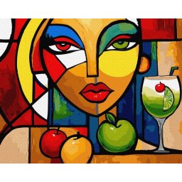 Set pictura pe numere, cu sasiu, Puzzle exotic, 40x50 cm