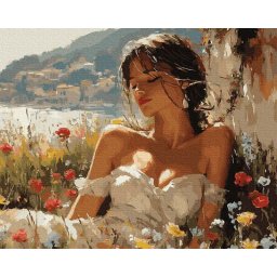 Set pictura pe numere, cu sasiu, Ritmul respiratiei, 40x50 cm