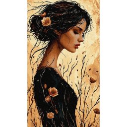 Set pictura pe numere, cu sasiu, Sonata florala pentru ea, 40x70 cm