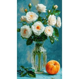 Set pictura pe numere, cu sasiu, Moment de inflorire, 40x70 cm