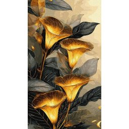 Set pictura pe numere, cu sasiu, Aur printre ramuri , 40x70 cm