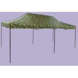 Pavilion de grădină 3x6m – din aluminiu, Fără pereţi laterali, Camuflaj