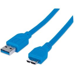 Techly SuperSpeed USB 3.0 cable, A male to micro-B male, 50 cm, blue