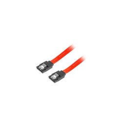 Lanberg cable SATA DATA II (3GB/S) F/F 50cm; METAL CLIPS RED