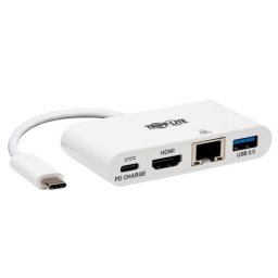 USB-C Dock U444-06N-H4GU-C Single Display/1xHDMI/up to 1x4K/1xUSB 3.2/support PD 60W/White/Power Supply not included