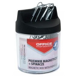 Accesorii birotica Dispenser magnetic cilindric, echipat cu 100 agrafe metalice 26mm, Office Products - capac negru