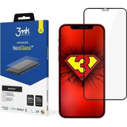 Sticla compozita incasabila 3mk NeoGlass pentru Apple iPhone 12 Mini, Duritate 8H, Margine neagra