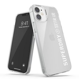 Husa SuperDry Snap iPhone 12 mini Clear Case biały/white 42593