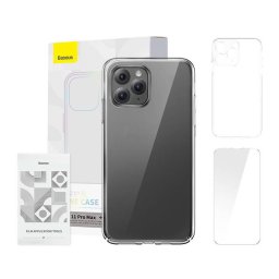 Husa Carcasă Baseus Crystal Series pentru iPhone 11 Pro Max (transparentă) + sticlă călită + kit de curățare
