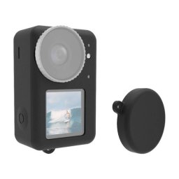 Husă silicon cu protecție lentilă PU874B pentru DJI Osmo Action 4 / DJI Osmo Action 3, negru