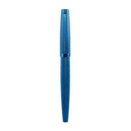 Stilou DIPLOMAT Viper, cu penita F/M, din otel inoxidabil - blue guilloche