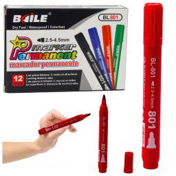 Accesorii birotica Marker permanent, rezistent la apă, roșu, 2,5-4,5 mm
