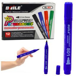 Accesorii birotica Marker permanent, rezistent la apă, albastru, 2,5-4,5 mm