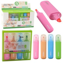 Accesorii birotica Set de 4 evidențiatoare colorate cu vârf dublu