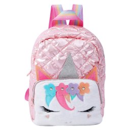 Accesorii birotica Ghiozdan școlar matlasat pentru copii cu unicorn, roz, 32 cm