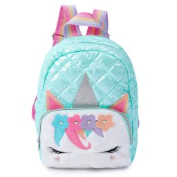 Accesorii birotica Ghiozdan școlar matlasat pentru copii, unicorn, turcoaz, 32 cm