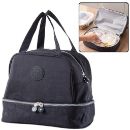 Accesorii birotica Geantă termoizolantă pentru micul dejun cu curea reglabilă, neagră, 27 cm