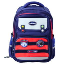 Accesorii birotica Rucsac școlar pentru copii cu curea de piept, bleumarin, roșu Space, 20L, 38cm