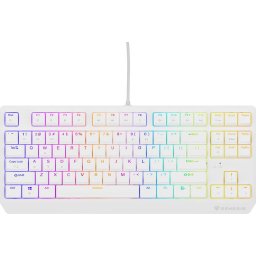 Tastatura Thor 230 TKL R, USB, Cu fir, Layout US, Alb