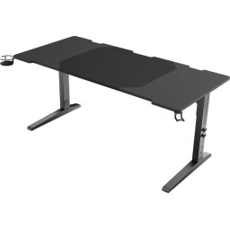 Birou Gaming Holm Modular 160, 70 - 90 cm, Wire management, Negru