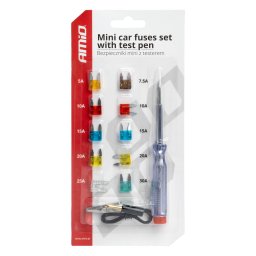 Set mini siguranțe 10 buc + tester de tensiune amio-03524