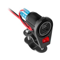 Încărcător pentru motocicletă 2xUSB 3100 mA