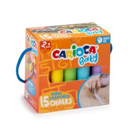 Articole pentru scoala Creta colorata, 15 culori/cutie, CARIOCA Baby Maxi