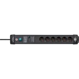Prelungitor Brennenstuhl Premium-Line power strip 6-way (black, 3 meters, 60,000A surge protection)