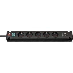 Prelungitor Brennenstuhl Bremounta power strip 5-way (black, 3 meters, 2x USB-A)