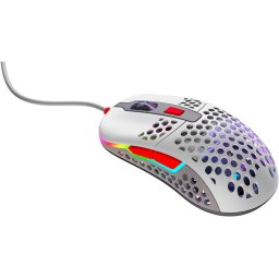 Mouse Xtrfy M42 RGB Retro – Gaming, USB, optic până la 19.000 DPI, 6 butoane + scroll, iluminare RGB, carcasă ajustabilă, gray/red