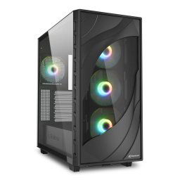 Carcasa Mid Tower Fara sursa Rebel C80G RGB Negru