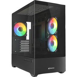 Carcasa Micro Tower Fara sursa MK6 RGB Negru