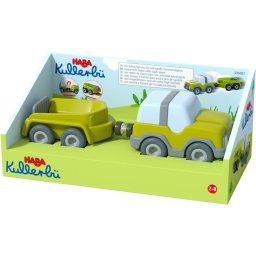 HABA Kullbü - Off-road vehicle with trailer, toy vehicle (anthracite/white)
