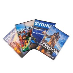 Caiet cu spirala, A4, 70 file, 70gsm, coperta carton 300gsm, design cities of the world - matematica