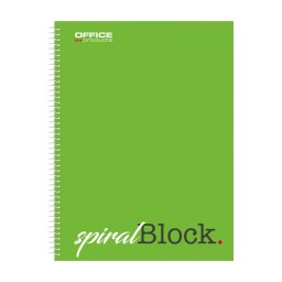 Caiet cu spirala, A4, 80 file - 70g/mp, coperti carton, rosie, Office Products - matematica