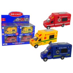 Mașină vehicul de salvare, poliție, pompieri, acționare prin fricțiune, 3 Modele