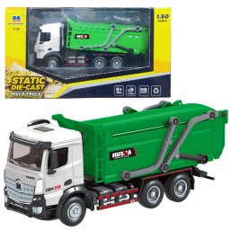 Camion de gunoi metalic mobil Huina verde 1:50