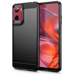 Husa Husă TPU Carbon pentru Motorola Moto G05 / E15, textură carbon, neagră