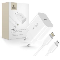 Incarcator de retea NC20W USB-C PD + cablu Lightning 20W Alb