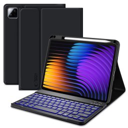 Husa cu tastatura Smartcase Pen compatibila cu Xiaomi Pad 7 / Pad 7 Pro, Cablu USB-C inclus, Black