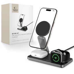 QI15W-A47 3in1 USB-C MagSafe cablu USB-C la USB-C inclus 15W Negru