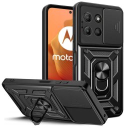 Husa Husă Tech-Protect Camshield Pro pentru Motorola Moto G15, protecție cameră cu slider, neagră