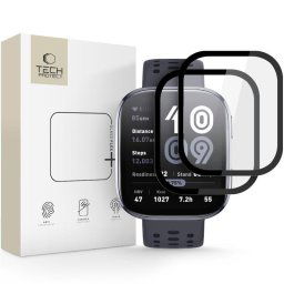 STICLĂ TĂMURĂ TECH-PROTECT FLEX+ STICLĂ HIBRIDĂ CU 2 PACHETURI AMAZFIT BIP 6 NEGRU CU 2 PACHETURI