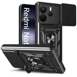 Husa Husă Tech-Protect Camshield Pro pentru Xiaomi Redmi Note 14 Pro, protecție cameră cu slider, neagră
