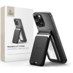 Portofel Magnetic MagSafe Stand Universal Card Holder Black