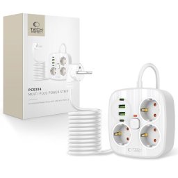 Prelungitor TECH-PROTECT PCS3X4 POWER STRIP 2 USB & 2 TYPE-C & 3 SOCKET 200CM WHITE