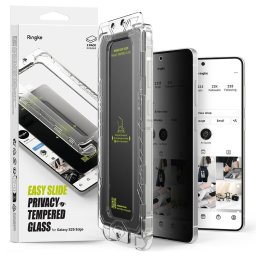 Husa Husa RINGKE Easy Slide, pachet de 2, sticlă securizată pentru Galaxy S25 Edge, confidențialitate