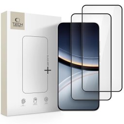 Sticlă securizată Tech-Protect pentru Xiaomi Poco F7 5G, pachet 2 bucăți, rezistență 9H, neagră