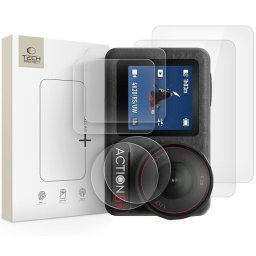 Sticlă protecție Tech-Protect pentru DJI Osmo Action 5 Pro, pachet 2 bucăți, claritate ridicată, transparentă